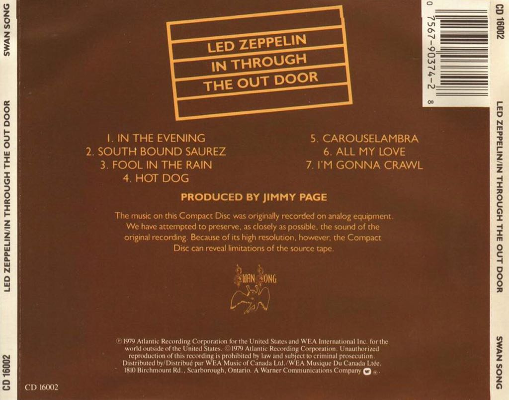 In Through The Out Door - Led Zeppelin (12”) music collectible - Main Image 2