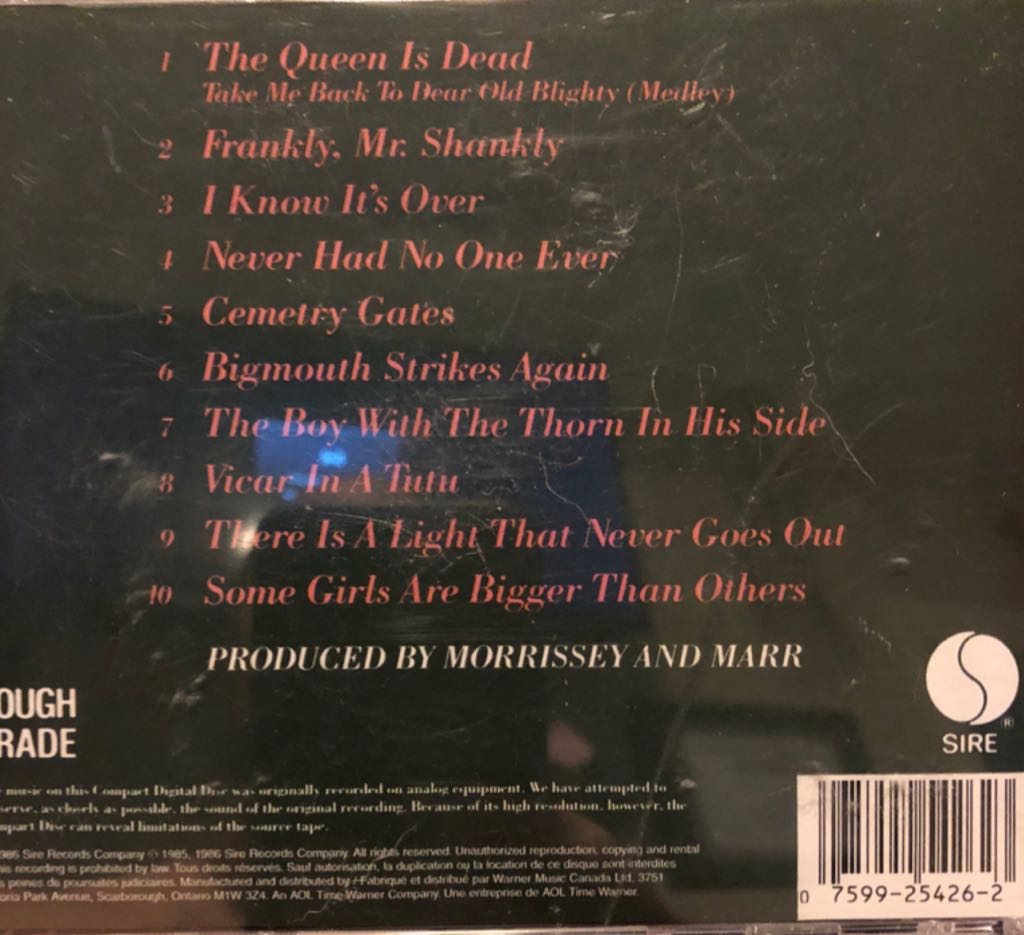 The Queen Is Dead - Smiths, The (CD - 37) music collectible [Barcode 075992542623] - Main Image 2