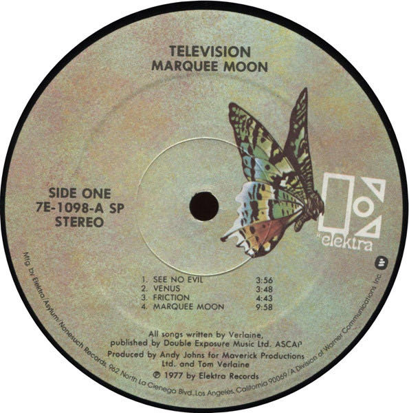 Marquee Moon - Television (CD - 45:54) music collectible [Barcode 075596061629] - Main Image 3