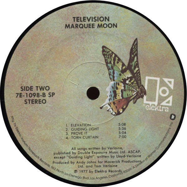 Marquee Moon - Television (CD - 45:54) music collectible [Barcode 075596061629] - Main Image 4