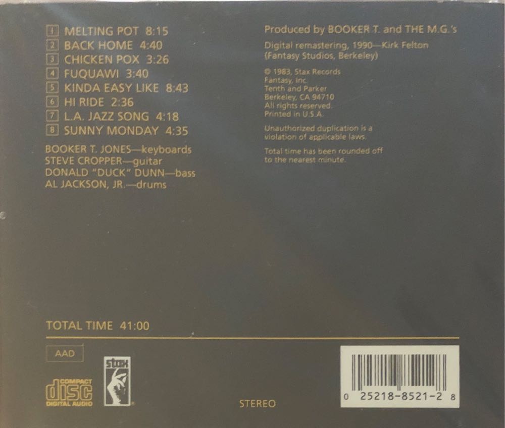 Melting Pot - Booker T. & The M.G.’s (CD) music collectible [Barcode 025218852128] - Main Image 2