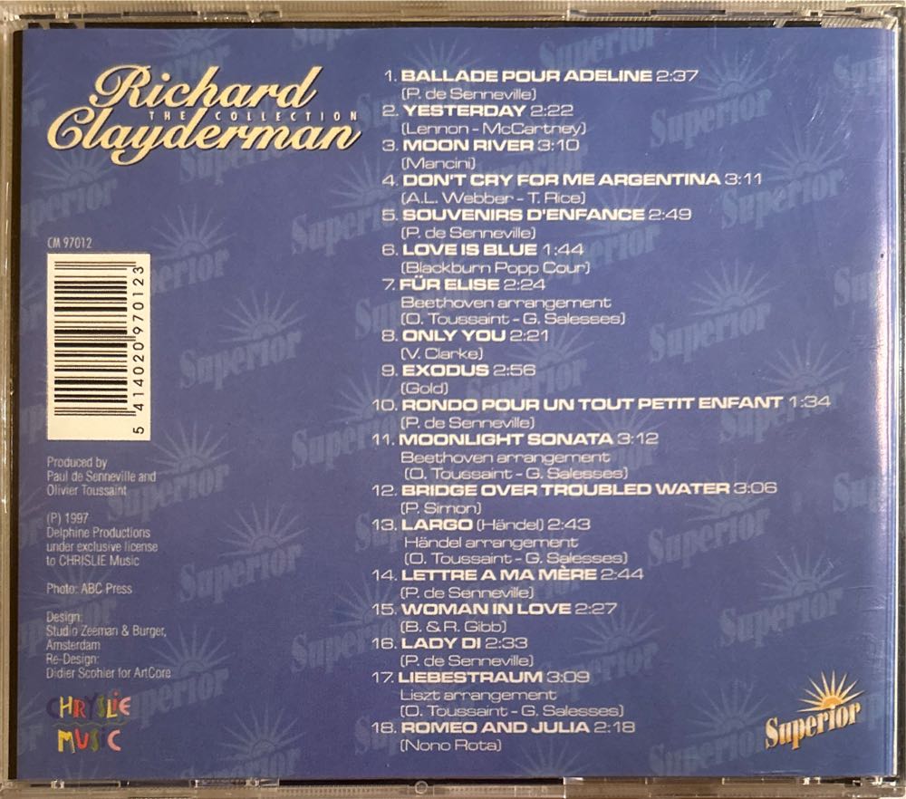 The Collection - Richard Clayderman (CD) music collectible [Barcode 5414020970123] - Main Image 2