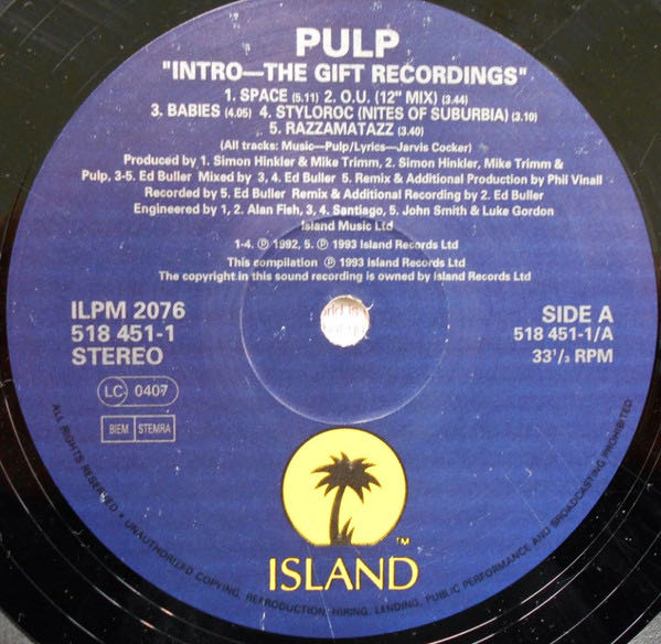 Intro: The Gift Recordings - Pulp (CD) music collectible [Barcode 731451845123] - Main Image 3