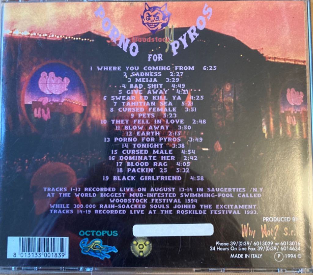 Woodstock 1994 - Porno For Pyros (CD) music collectible [Barcode 8014224515983] - Main Image 2