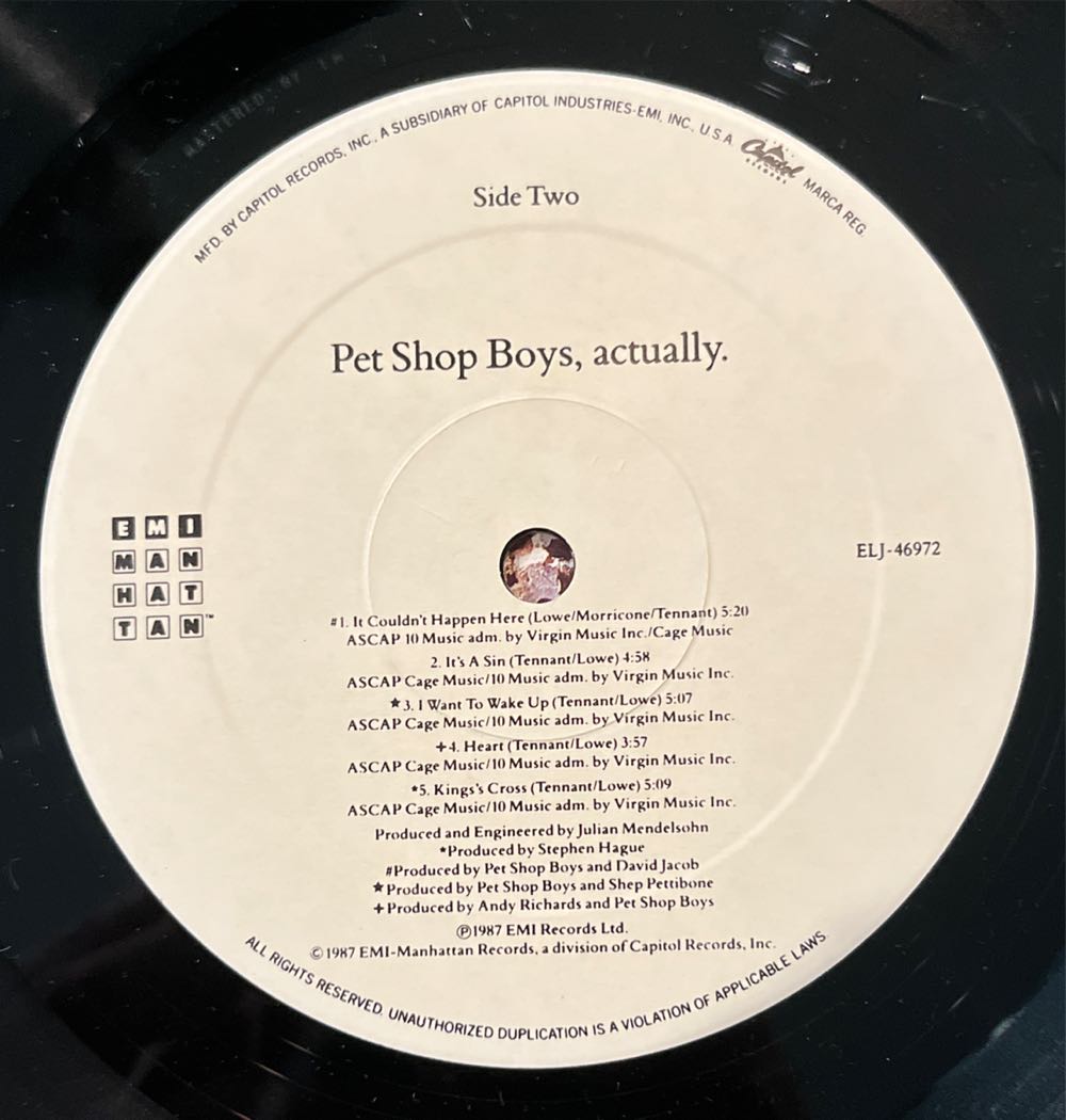 Actually - Pet Shop Boys (12” - 48) music collectible [Barcode 5099974697212] - Main Image 4