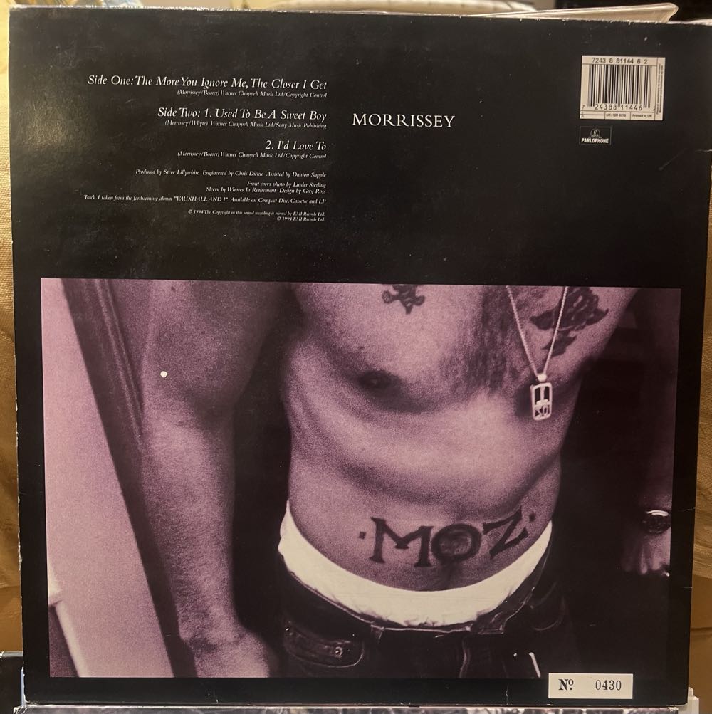 The More You Ignore Me, The Closer I Get - Morrissey (7”) music collectible [Barcode 724388114462] - Main Image 2