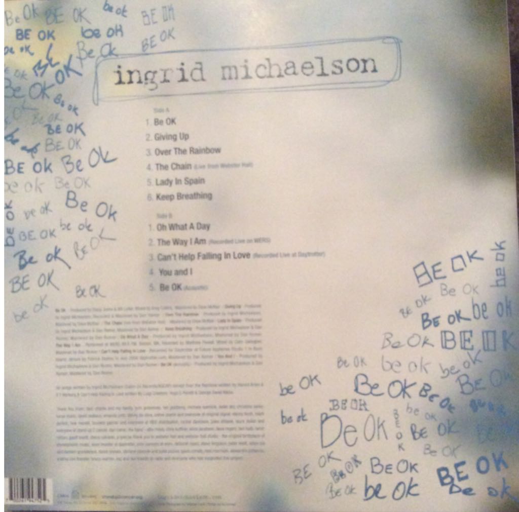 Be OK - Ingrid Michaelson (12”) music collectible [Barcode 700261947525] - Main Image 2