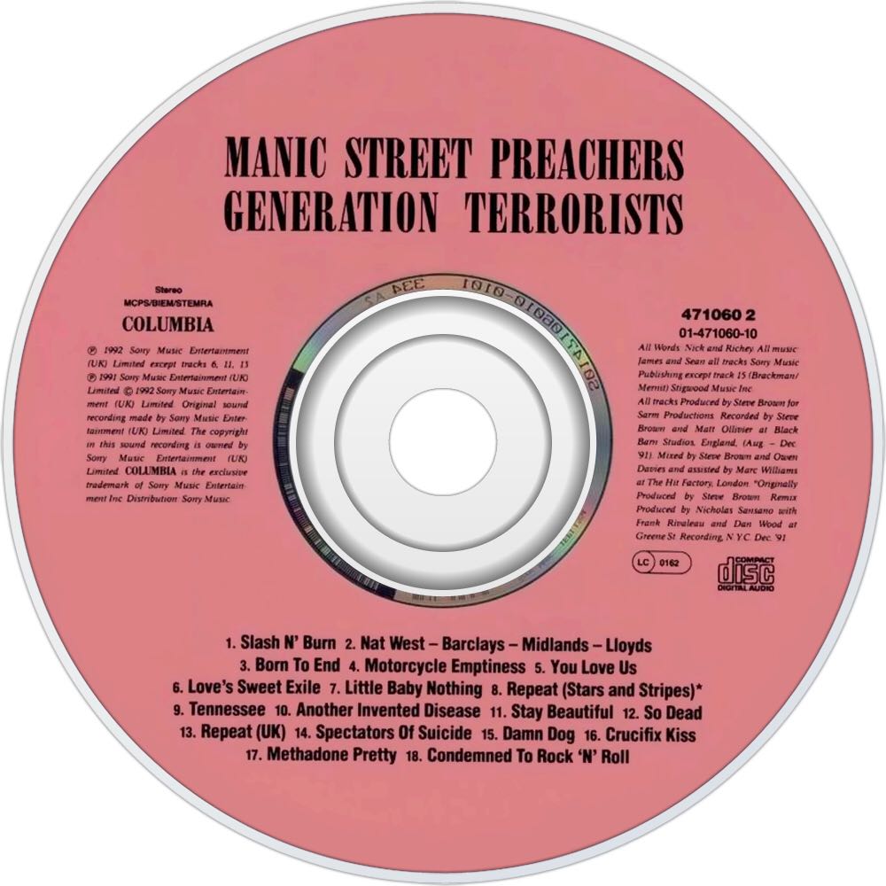 Generation Terrorists - 354 - Manic Street Preachers (CD - 73) music collectible [Barcode 5099747106026] - Main Image 4