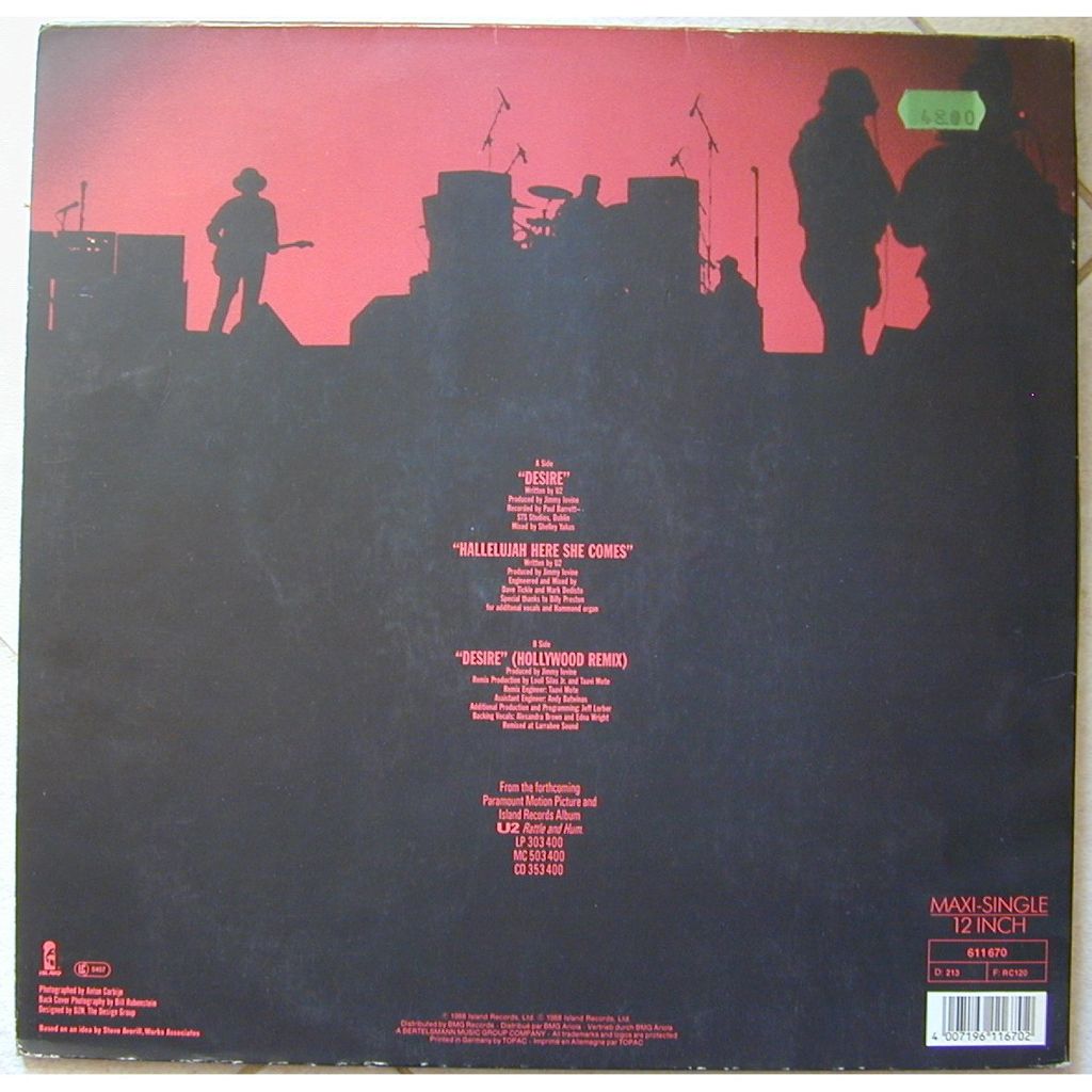 Desire - U2 (12”) music collectible [Barcode 5014474040061] - Main Image 2