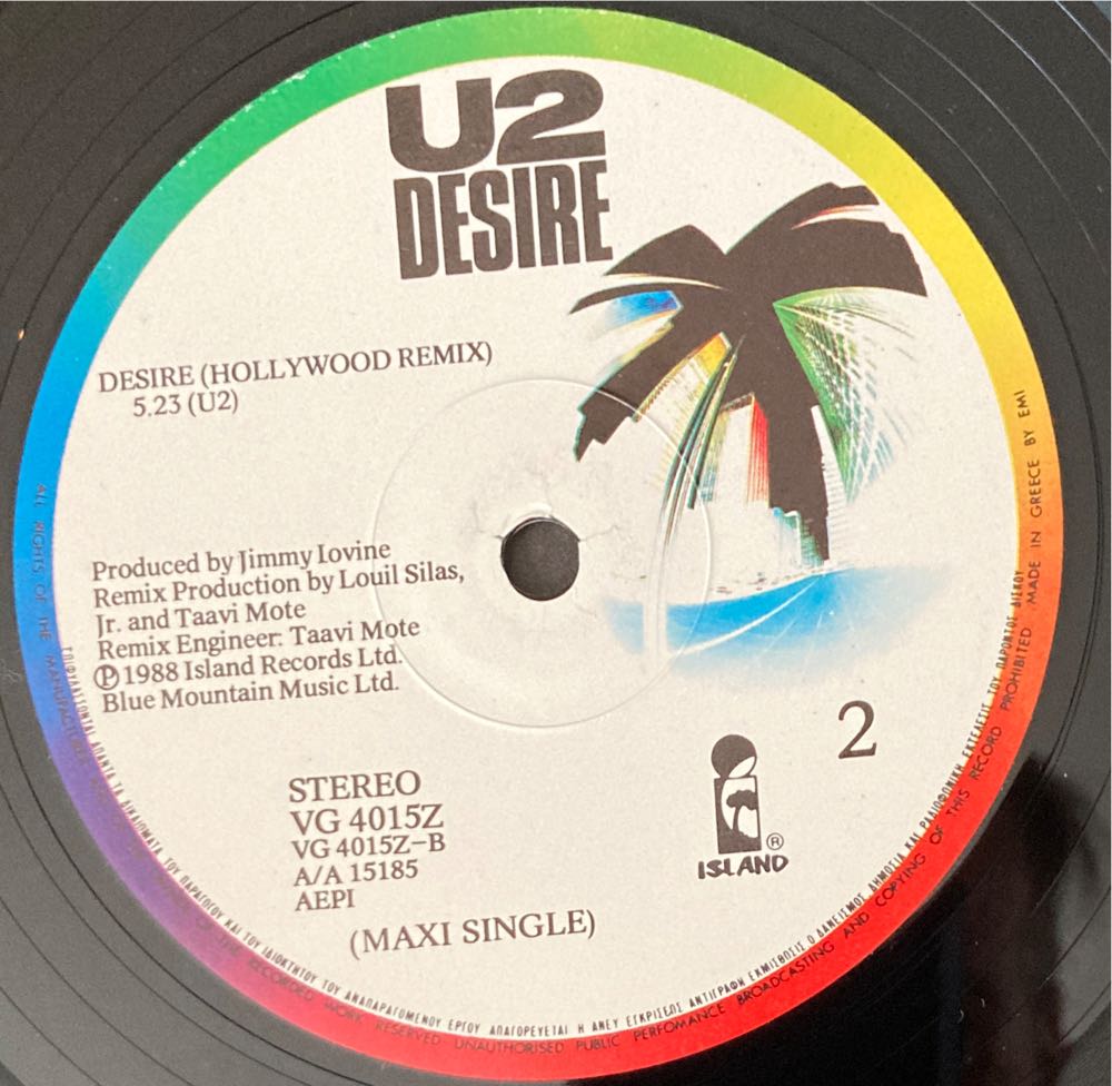 Desire - U2 (12”) music collectible [Barcode 5014474040092] - Main Image 4