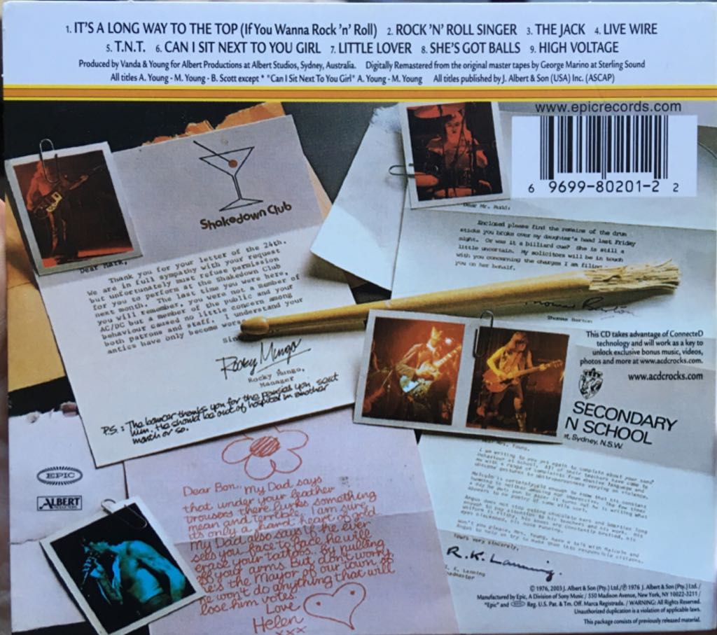 High Voltage - AC/DC (CD - 4437) music collectible [Barcode 696998020122] - Main Image 2