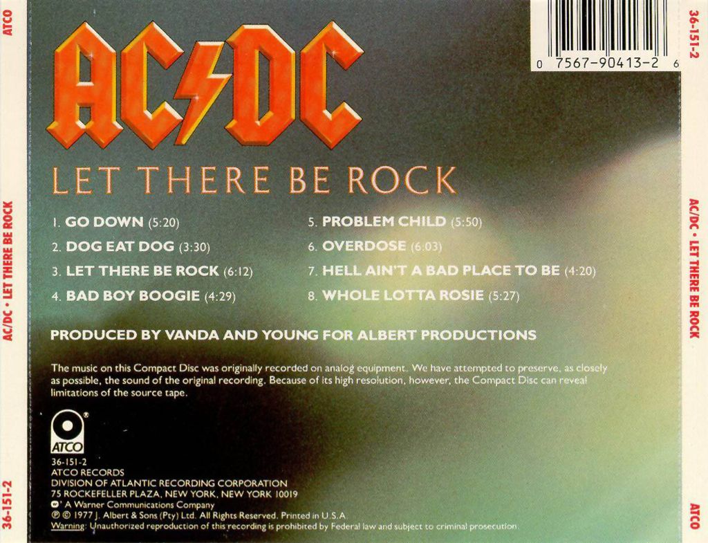 Let There Be Rock - AC/DC (CD) music collectible [Barcode 012100006127] - Main Image 2