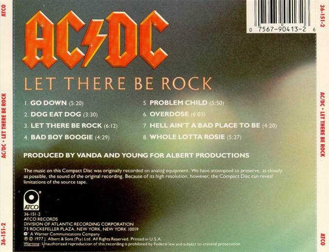 AC/DC: Let there be rock - AC/DC (CD - 40) music collectible [Barcode 075679244529] - Main Image 2