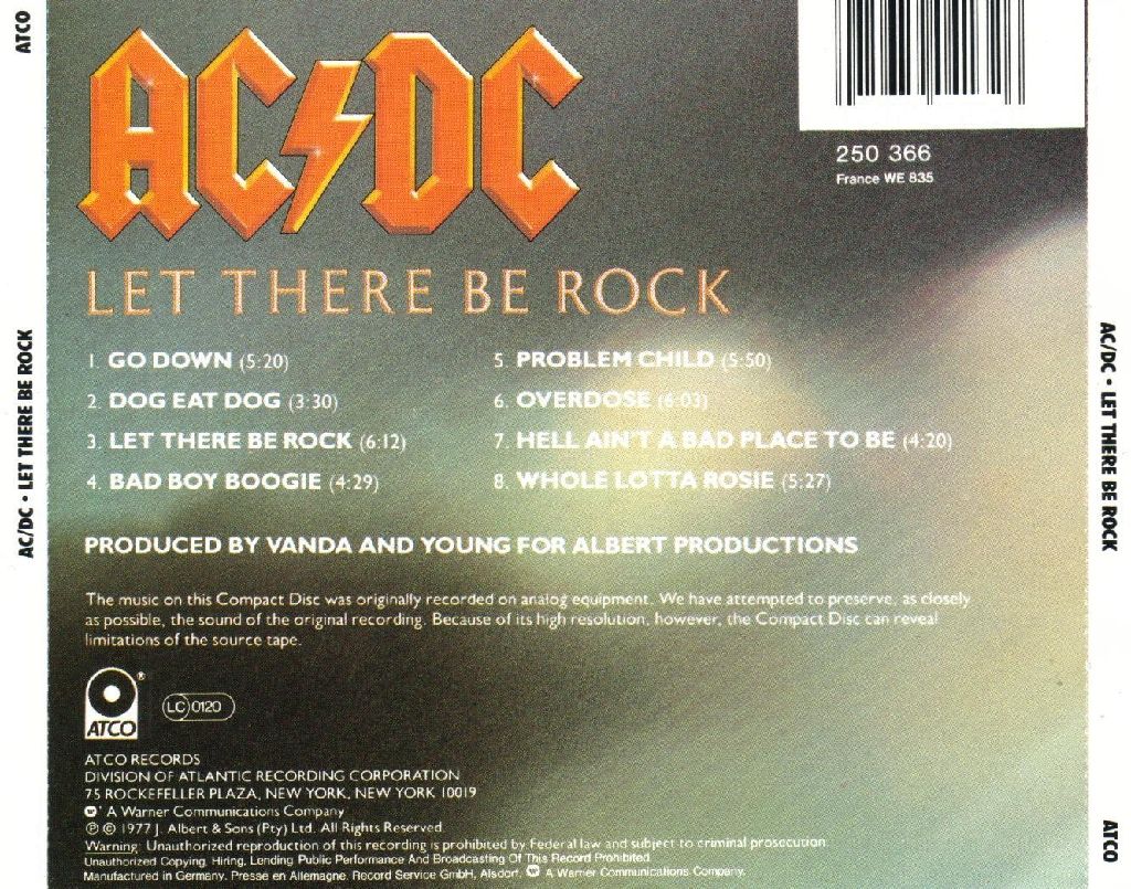 LET THERE BE ROCK - AC / DC (CD - 40) music collectible [Barcode 9397603385728] - Main Image 2
