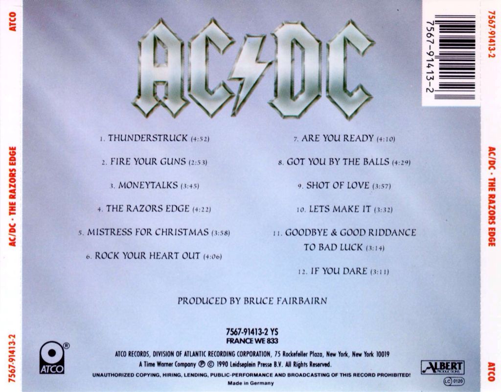 Razors Edge, The - AC/DC (CD - 46) music collectible [Barcode 020831410625] - Main Image 2