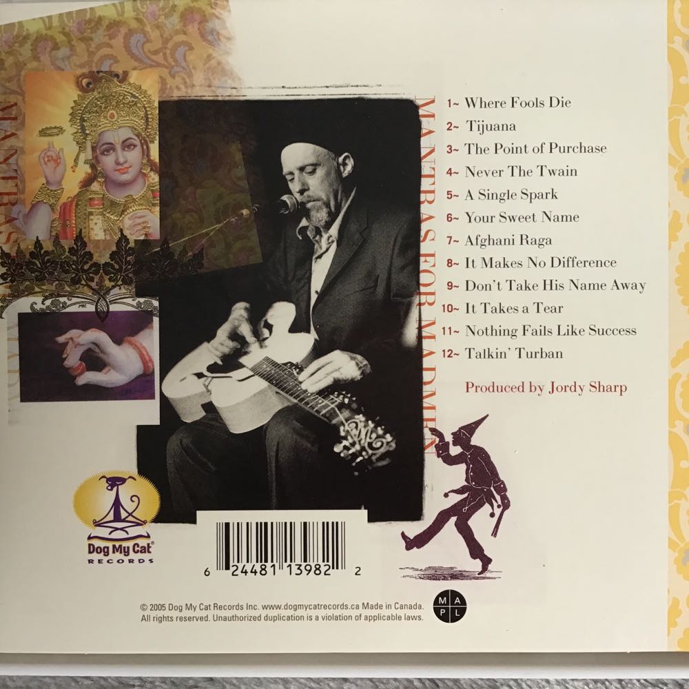 Mantras For Madmen - Harry Manx (CD) music collectible [Barcode 624481139822] - Main Image 2