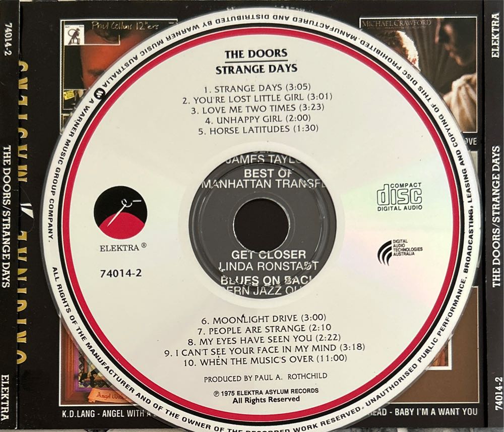 Strange Days - Doors, The (CD - 34) music collectible [Barcode 075596065726] - Main Image 3