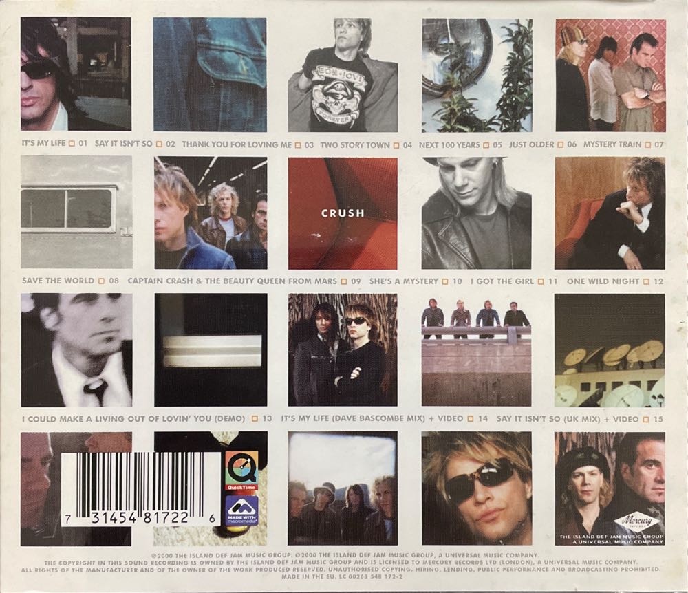 Crush - Bon Jovi (Enhanced CD (ECD)) music collectible [Barcode 731454817226] - Main Image 2