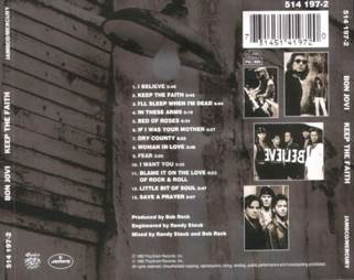 Keep The Faith - Bon Jovi (CD - 66) music collectible [Barcode 731451404528] - Main Image 2