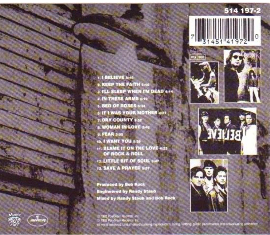 #05 Keep The Faith - Bon Jovi (Cassette) music collectible [Barcode 731451404542] - Main Image 2