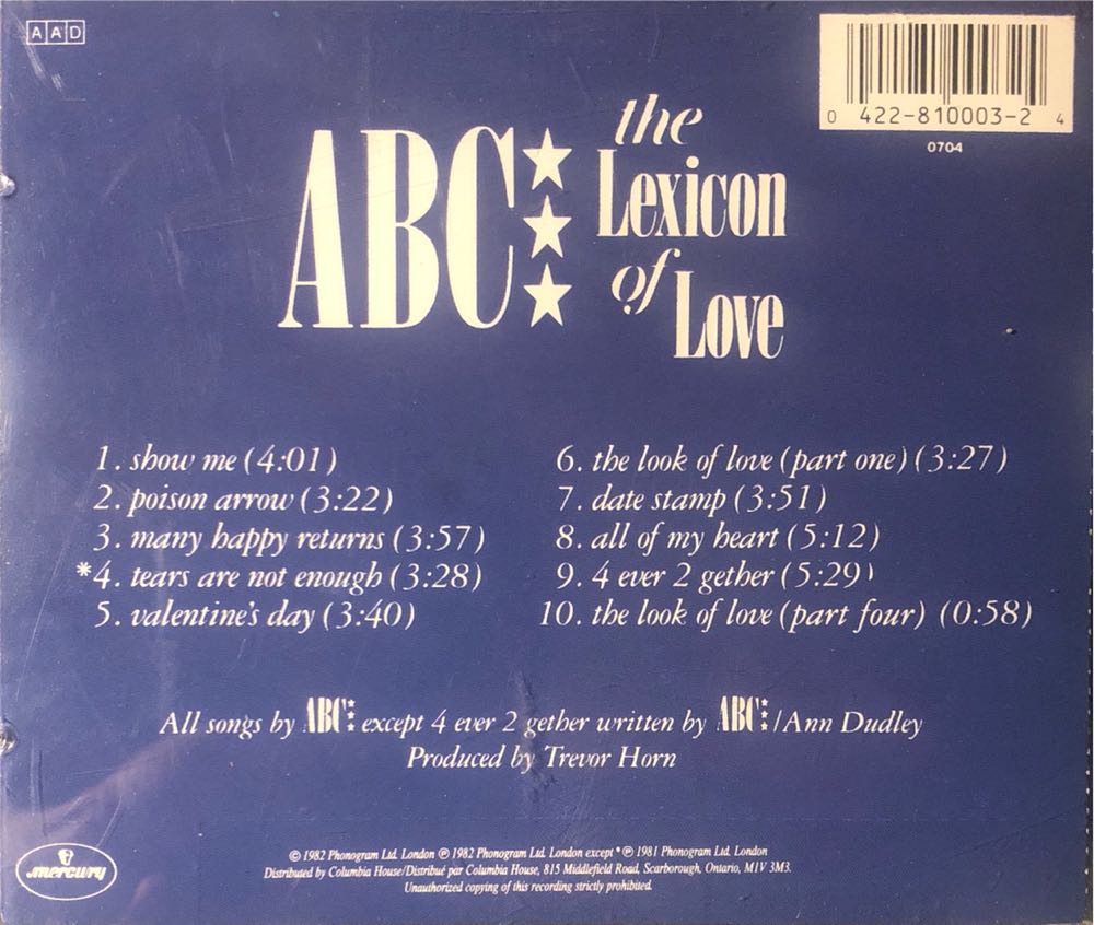 The Lexicon of Love - ABC (CD) music collectible [Barcode 042281000324] - Main Image 3