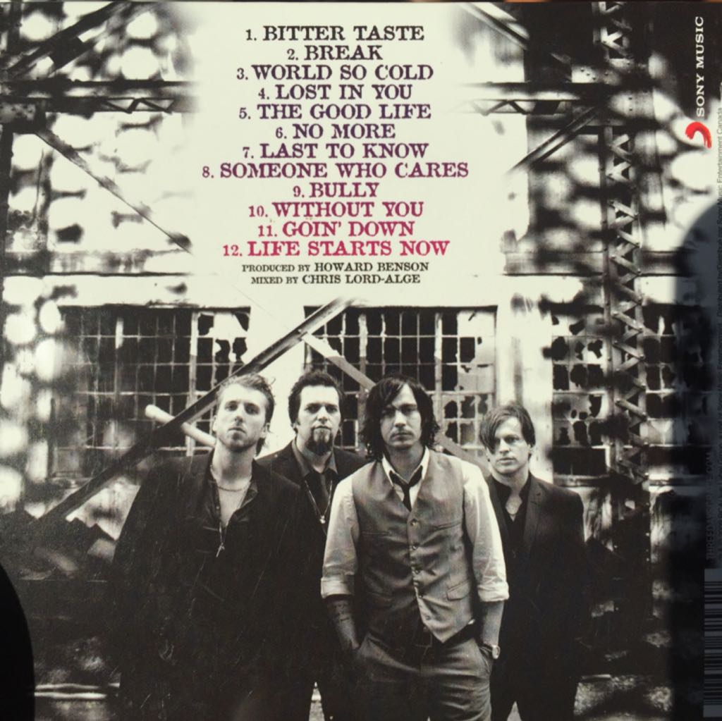 Life Starts Now - Three Days Grace (CD - 44) music collectible [Barcode 886974625629] - Main Image 2