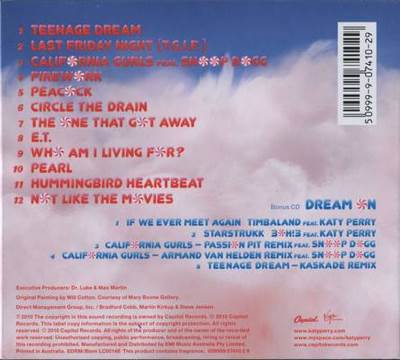 Teenage Dream - Katy Perry (CD - 58) music collectible [Barcode 5099964783024] - Main Image 2