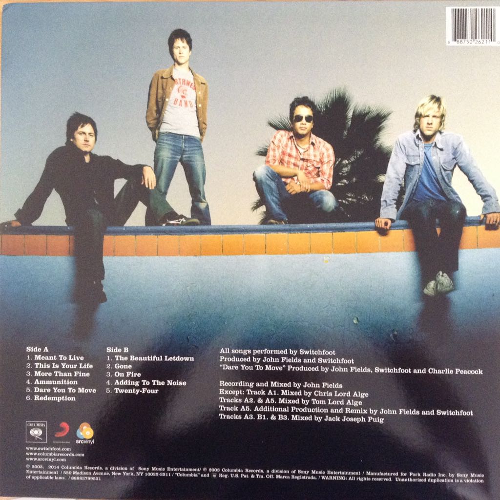 Beautiful Letdown, The - Switchfoot (12”) music collectible [Barcode 888750262110] - Main Image 2