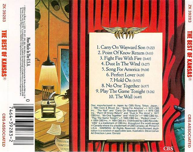 Kansas - The Best Of Kansas - Kansas (CD - 4811) music collectible [Barcode 074643928328] - Main Image 2