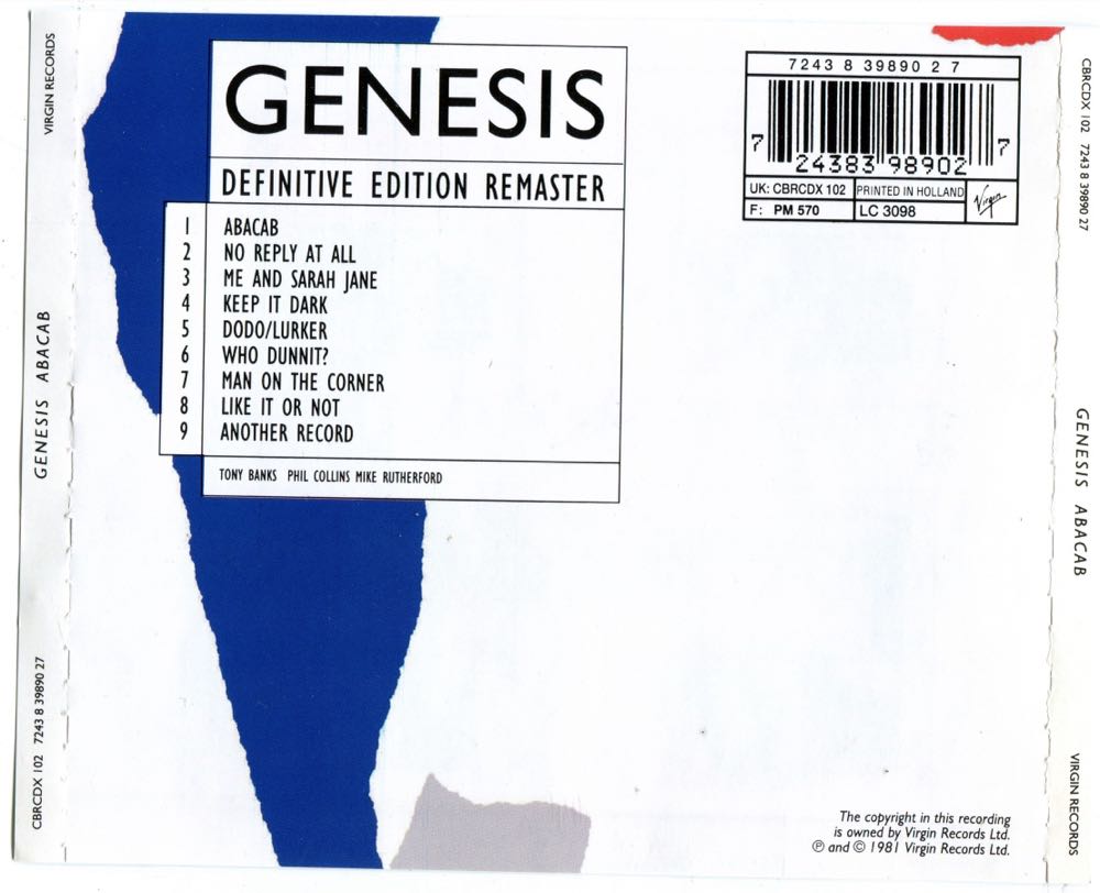 Abacab - Genesis (12”) music collectible [Barcode 0094639164424] - Main Image 2