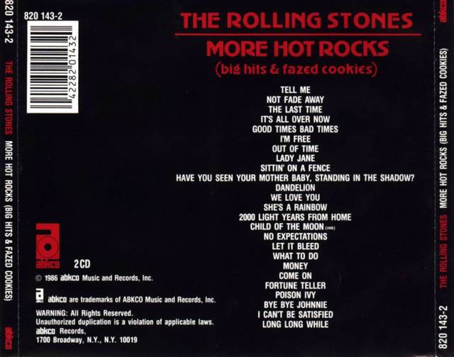 More Hot Rocks - Rolling Stones The (CD - 80) music collectible [Barcode 042288233725] - Main Image 2