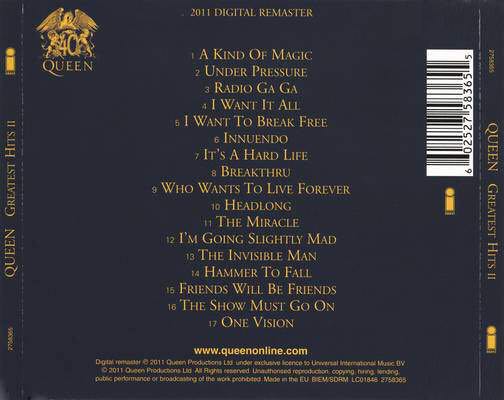 Queen Greatest Hits - Queen (CD) music collectible [Barcode 011179797127] - Main Image 2