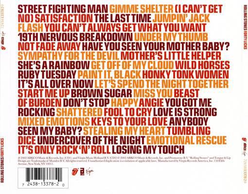 Forty Licks - Rolling Stones, The (CD - 155) music collectible - Main Image 2