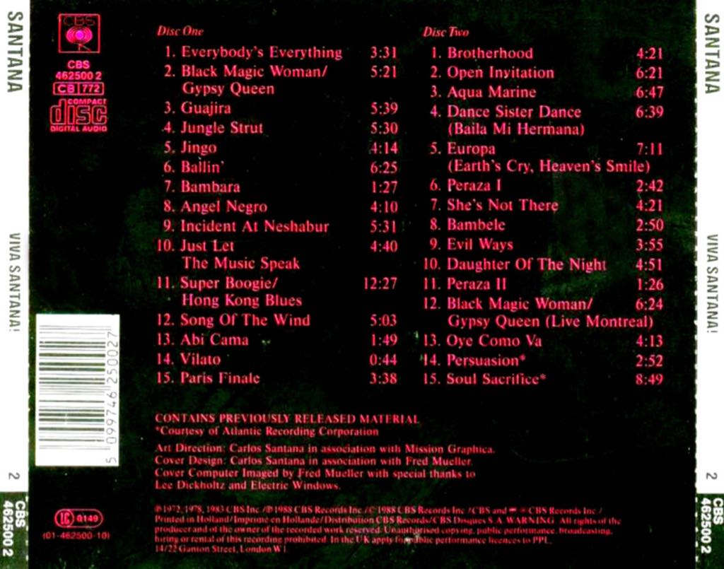 Viva Santana - Santana (CD) music collectible [Barcode 074644434422] - Main Image 2