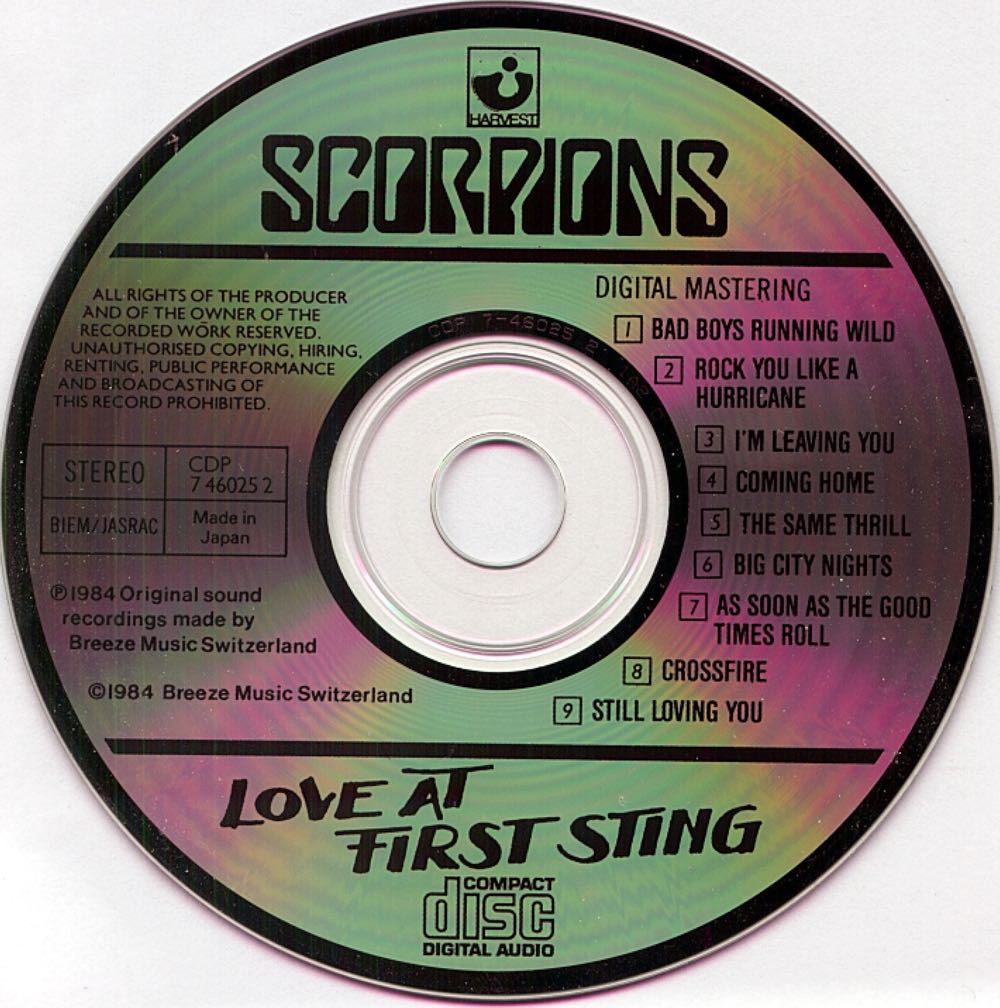 Love at First Sting - Scorpions (CD - 40:55) music collectible [Barcode 731453478725] - Main Image 4
