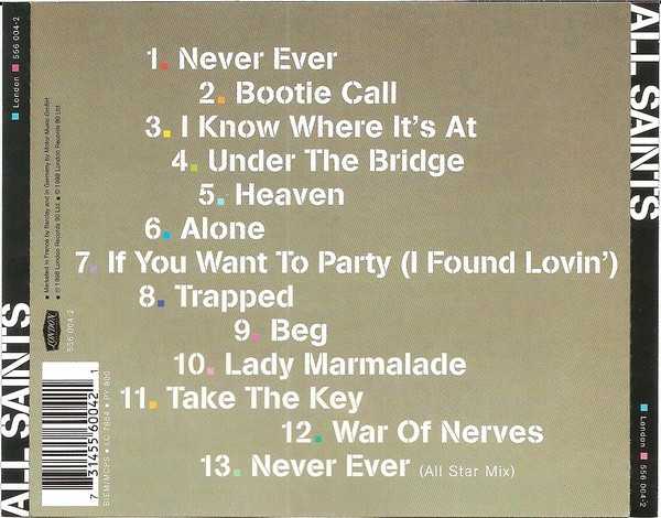 All Saints - All Saints (CD - 60) music collectible [Barcode 042282899729] - Main Image 2