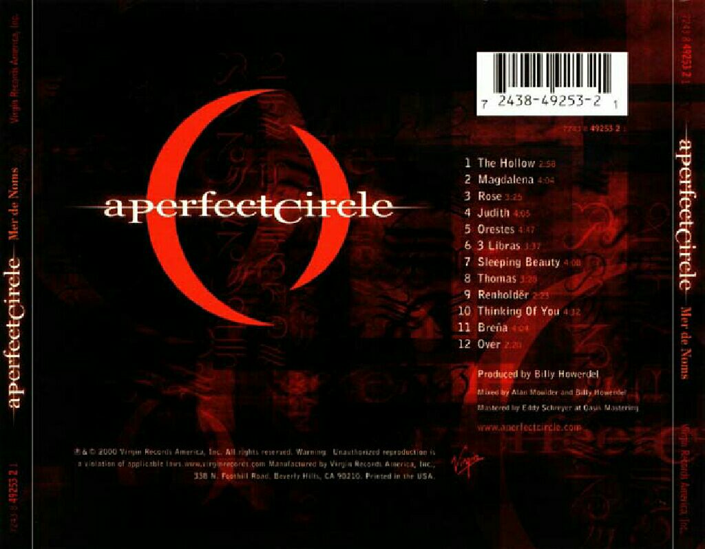 Mer De Noms - A Perfect Circle (CD - 45:25) music collectible [Barcode 9326165001630] - Main Image 2