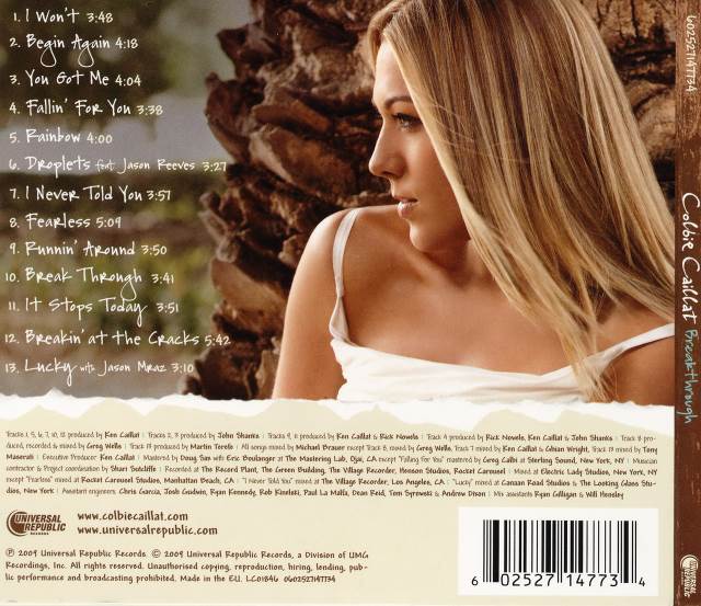 Breakthrough - Colbie Caillat (CD) music collectible [Barcode 602527147741] - Main Image 2