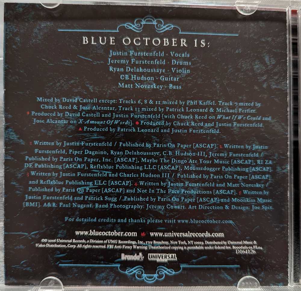 Foiled - Blue October (CD) music collectible [Barcode 602492518577] - Main Image 3