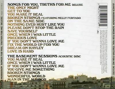 Songs For You Truths For Me - James Morrison (CD - 55) music collectible [Barcode 602517792500] - Main Image 2