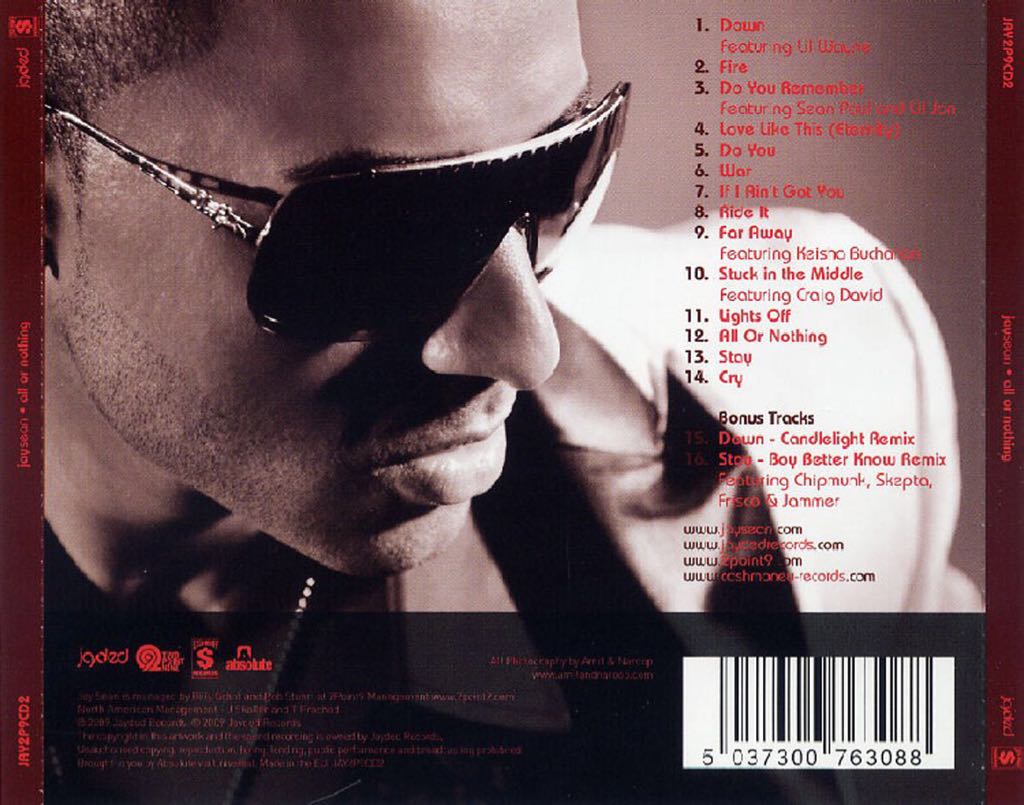 All Or Nothing - Jay Sean (CD - 51) music collectible - Main Image 2