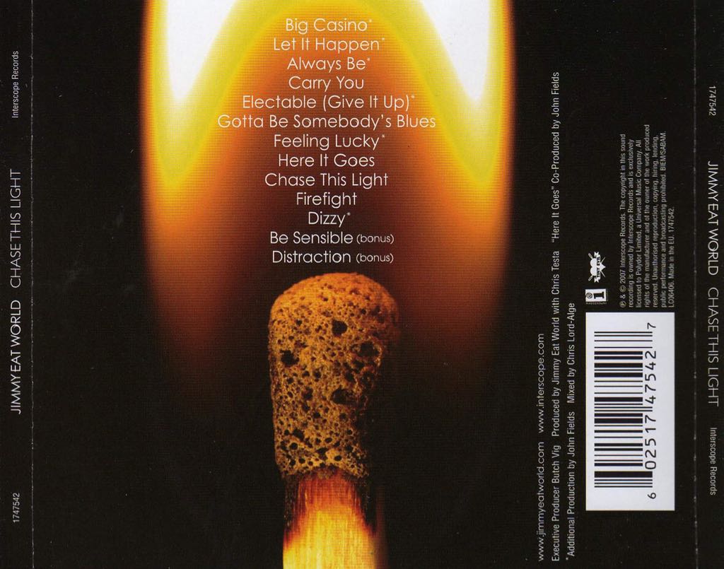 Chase This Light - Jimmy Eat World (CD - 49) music collectible [Barcode 602517475427] - Main Image 2