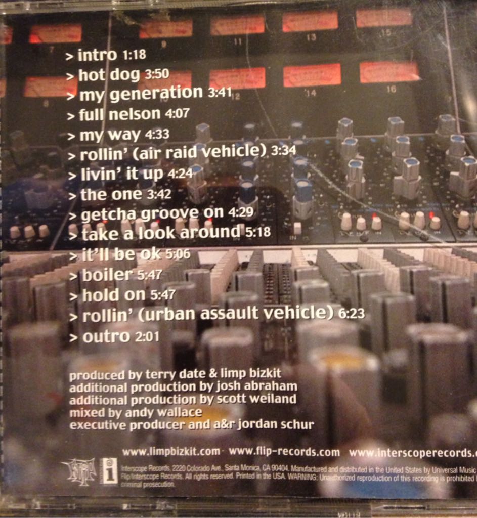 Chocolate Starfish And The Hot Dog Flavored Water - Limp Bizkit (CD - 79) music collectible [Barcode 606949060121] - Main Image 2