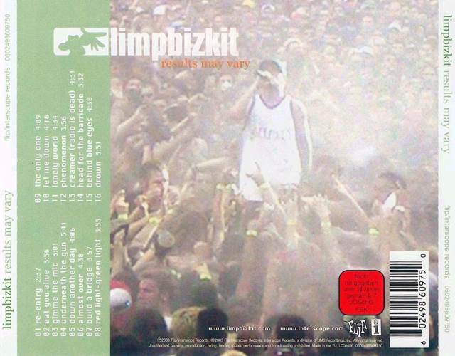 Results May Vary - Limp Bizkit (CD) music collectible [Barcode 602498609712] - Main Image 2