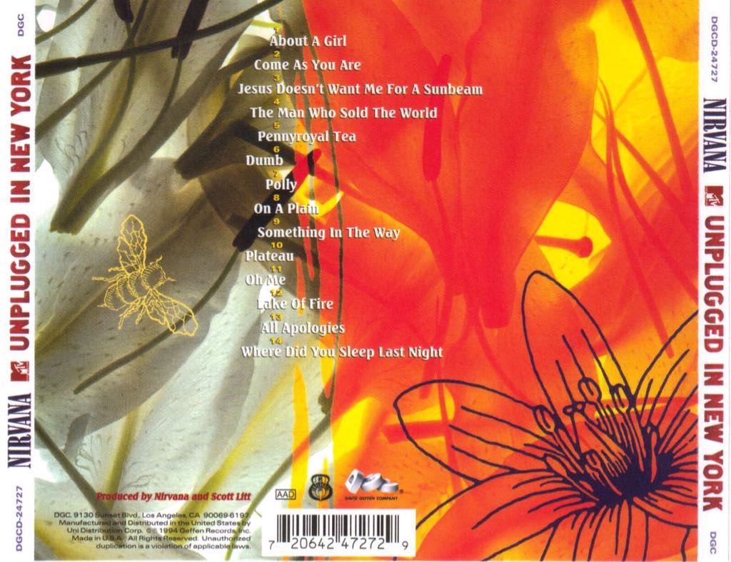 MTV Unplugged In New York - Nirvana (CD - 54) music collectible [Barcode 0720642472729] - Main Image 2