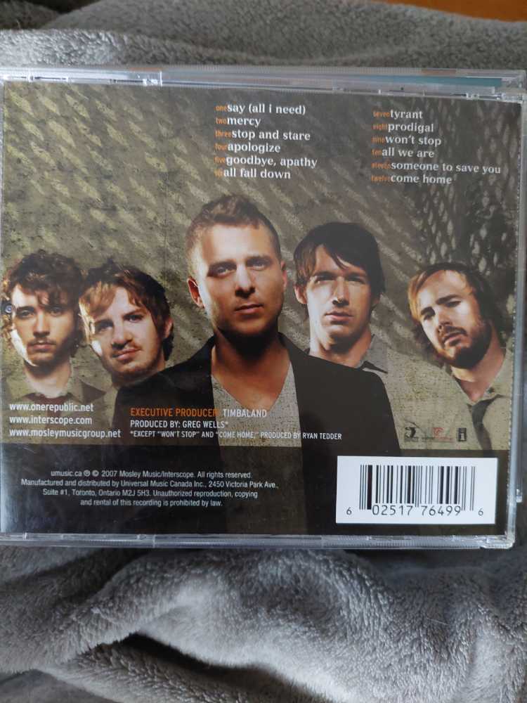 Dreaming Out Loud - OneRepublic (CD) music collectible [Barcode 602517764996] - Main Image 2