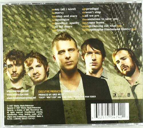 Dreaming Out Loud - OneRepublic (CD - 53) music collectible - Main Image 2