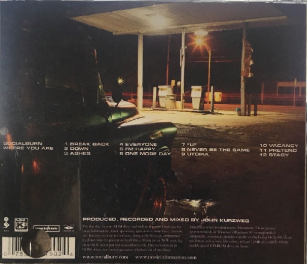 Where You Are - Socialburn (CD) music collectible [Barcode 075596279024] - Main Image 2