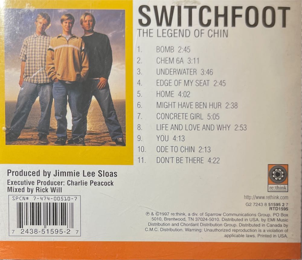 The Legend of Chin - Switchfoot (CD) music collectible [Barcode 724385159527] - Main Image 2