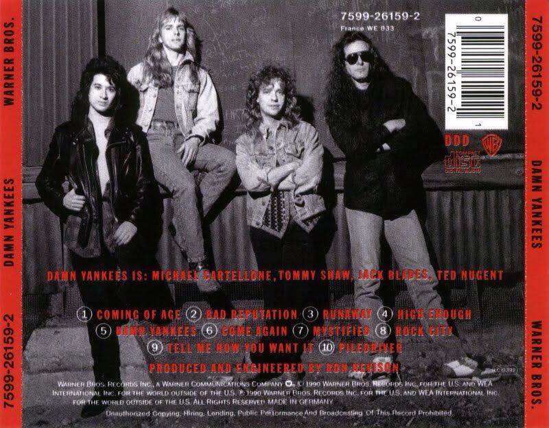 Damn Yankees - Damn Yankees (CD - 45) music collectible [Barcode 075992615921] - Main Image 2